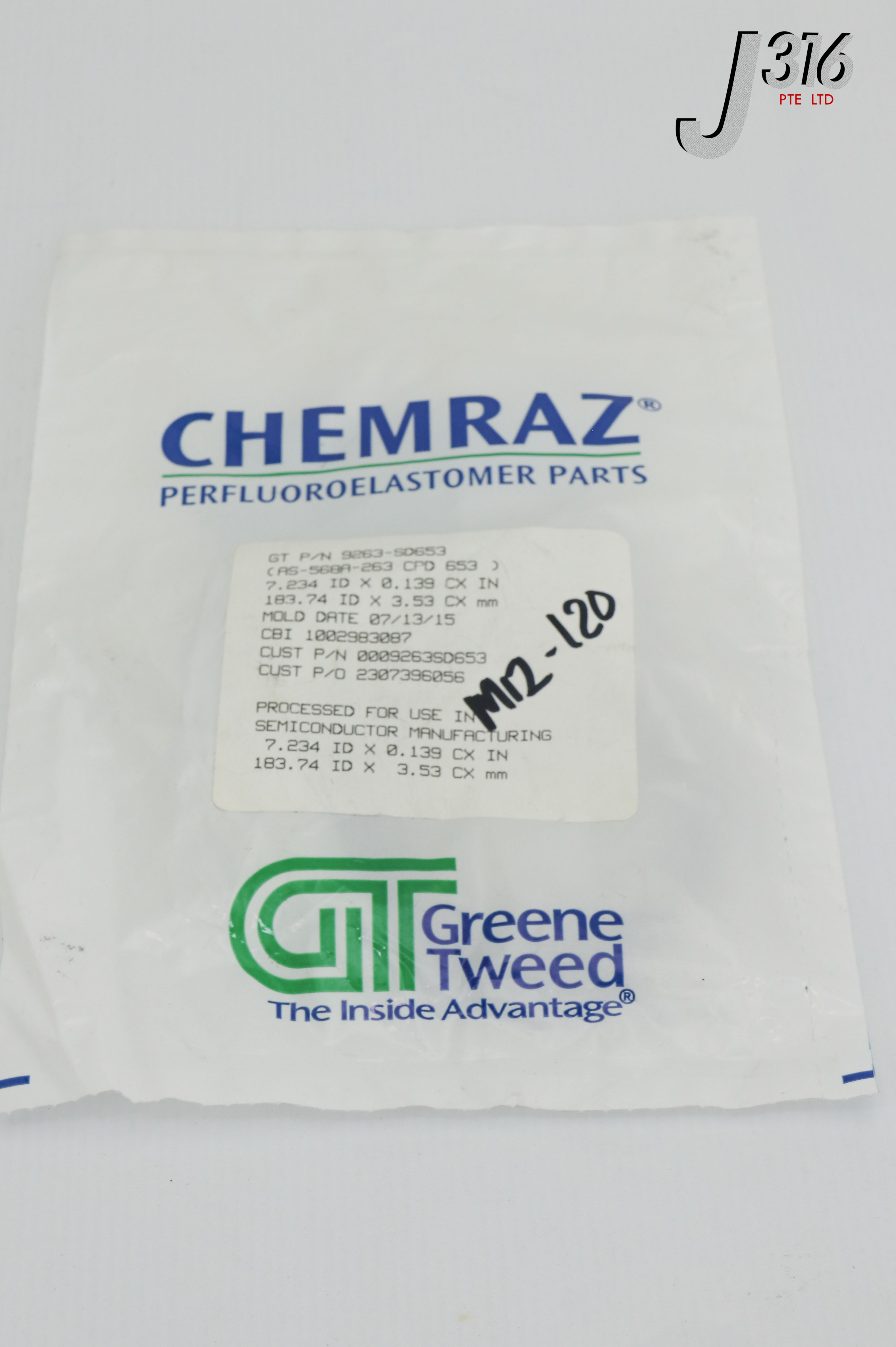 22192 GREENE TWEED O-RING AS-568A-263 CPD 653 7.234